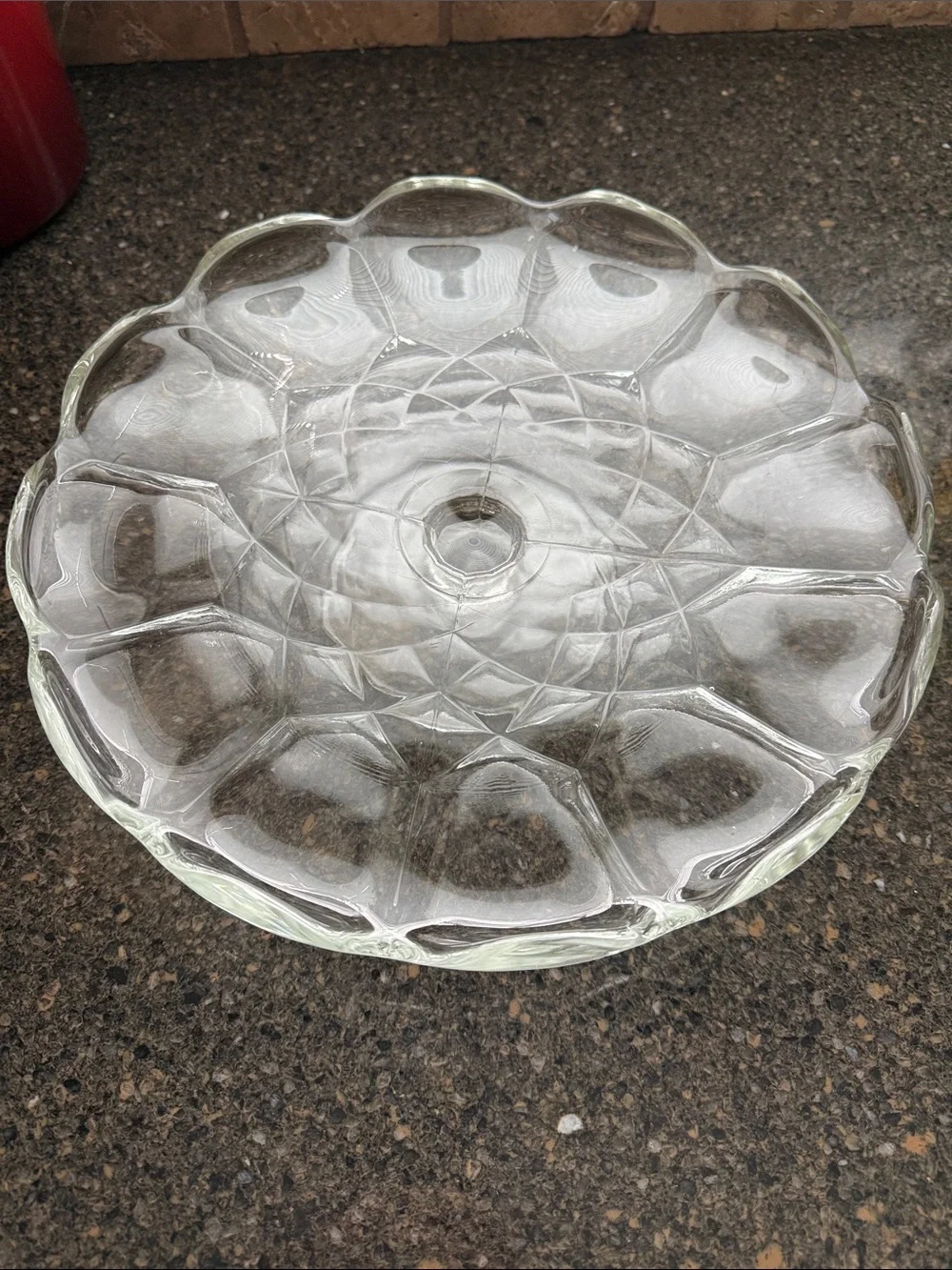 Vintage LE Smith Glass Dominion Pattern Pedestal Cake Stand